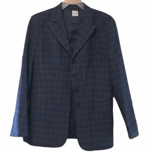 Vintage Plaid Blue Valentino Blazer, size medium